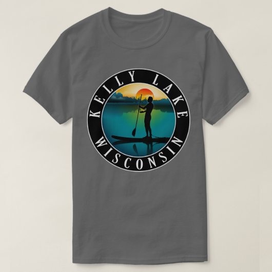 Kelly Lake Wisconsin Paddleboarding T-shirt (Design voorkant)