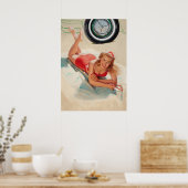 Kelly Meisje Op Een Strand Meisje Pinup Poster (Keuken)