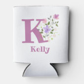 Kelly Naam met een bloemendesign Blikjeskoeler (Voorkant)