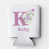 Kelly Naam met een bloemendesign Blikjeskoeler (Achterkant)