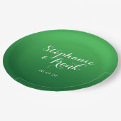 Kelly naar Forest Green Gradient Wedding Papieren Bordje (Gekanteld)