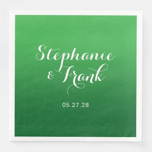 Kelly naar Forest Green Gradient Wedding Servet (Voorkant)