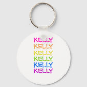 Kelly - Names - Neon Letters Round Sleutelhanger (Voorkant)