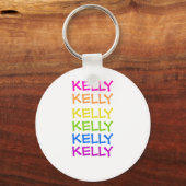 Kelly - Names - Neon Letters Round Sleutelhanger (Voorkant)