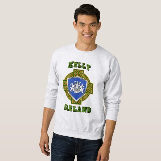 Kelly/O'Kelly Irish Shield w/Celtic Cross Trui (Voorkant volledig)
