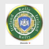 Kelly Shield & Celtic Cross gepersonaliseerd Sticker (Vel)