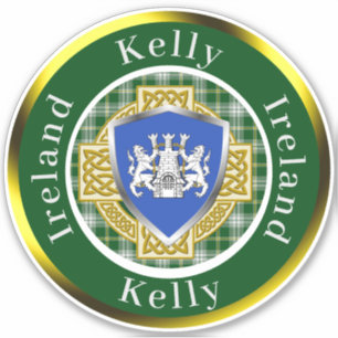 Kelly Shield & Celtic Cross gepersonaliseerd Sticker