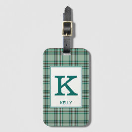 Kelly Tartan Mint Green Plaid Patroon Bagagelabel