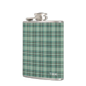 Kelly Tartan Monogram Mint Groen Plaid Heupfles (Links)