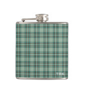 Kelly Tartan Monogram Mint Groen Plaid Heupfles (Voorkant)