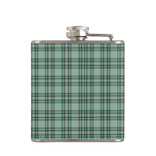 Kelly Tartan Monogram Mint Groen Plaid Heupfles (Achterkant)
