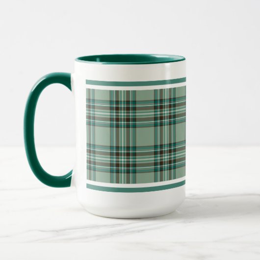 Kelly Tartan Pattern Mint Green Irish Pset Mok (Links)