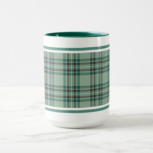 Kelly Tartan Pattern Mint Green Irish Pset Mok (Midden)