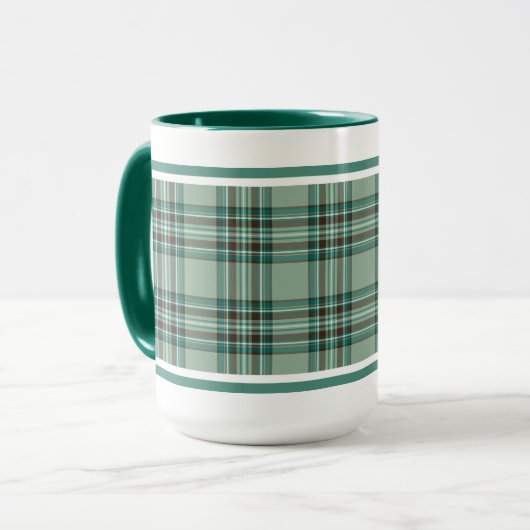 Kelly Tartan Pattern Mint Green Irish Pset Mok (Voorkant links)