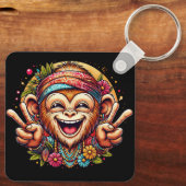 "Kelly the Chill Monkey" Aluminum Keychain (Achterkant)