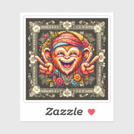 "Kelly the Chill Monkey" Vinyl Sticker (Vel)