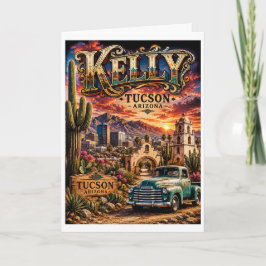 Kelly Tucson Arizona Gepersonaliseerd Zuidwesten Kaart