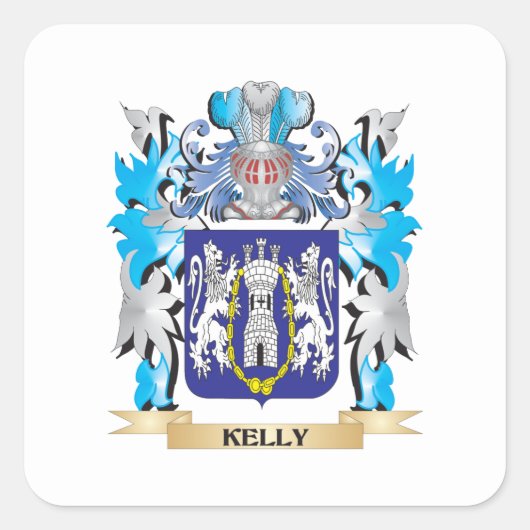 Kelly Wapenschild - Family Crest Vierkante Sticker (Voorkant)