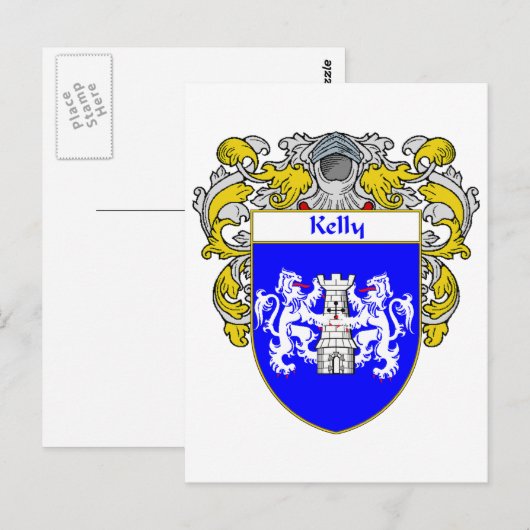 Kelly Wapenschild (Mantled) Briefkaart (Voorkant / Achterkant)