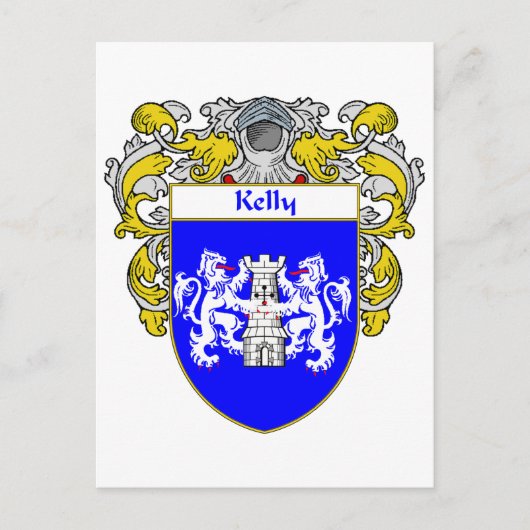 Kelly Wapenschild (Mantled) Briefkaart (Voorkant)