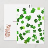 Kellygroene “Shamrocks Falling” Briefkaart (Voorkant / Achterkant)