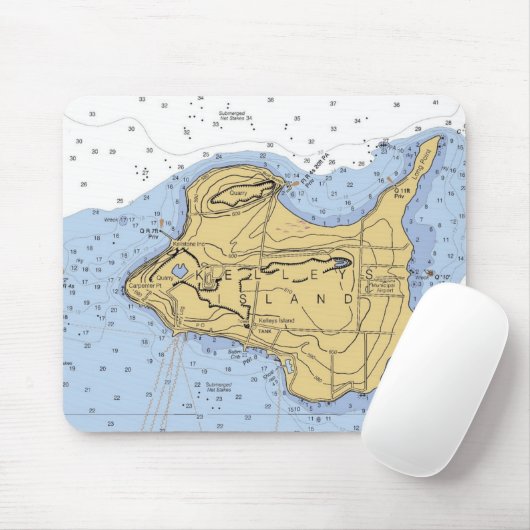 Kellys Island, OH Nautical Chart Mousepad Muismat (Met muis)
