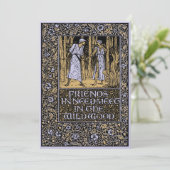  Kelmscott Floral huwelijksuitnodiging Kaart (Staand voorkant)