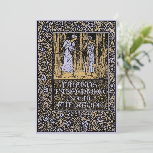 Kelmscott Floral huwelijksuitnodiging Kaart (Staand voorkant)