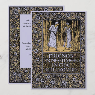 Kelmscott Floral huwelijksuitnodiging Kaart