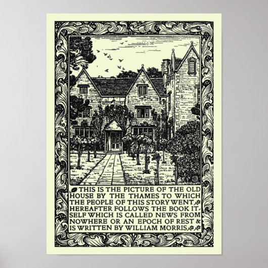  Kelmscott Manor door William Morris Poster (Voorkant)