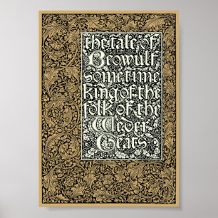 Kelmscott Press William Morris Beowulf Poster