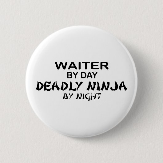 Kelner Dodelijke 's nachts Ninja Ronde Button 5,7 Cm (Voorkant)