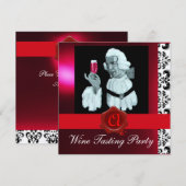 KELNER WIJNPROEVERIJ PARTY RODE WAX ZEGEL MONOGRAM KAART (Voorkant / Achterkant)