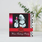 KELNER WIJNPROEVERIJ PARTY RODE WAX ZEGEL MONOGRAM KAART (Staand voorkant)