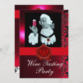 KELNER WIJNPROEVERIJPARTY RODE WAX ZEGEL MONOGRAM KAART (Voorkant / Achterkant)