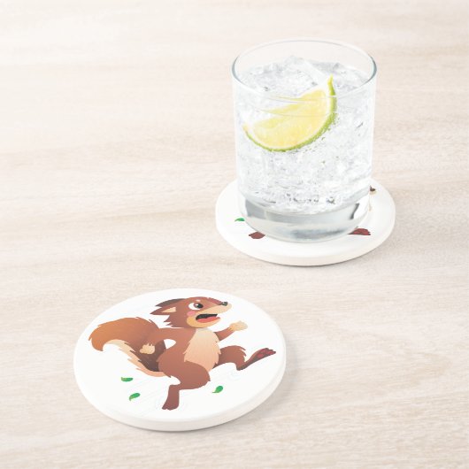 Kelossus, Happy Scott Squirrel Zandsteen Onderzetter (Zijkant)