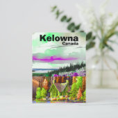 Kelowna BC Travel Briefkaart, British Columbia Art Briefkaart (Staand voorkant)