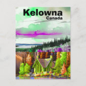 Kelowna BC Travel Briefkaart, British Columbia Art Briefkaart (Voorkant)
