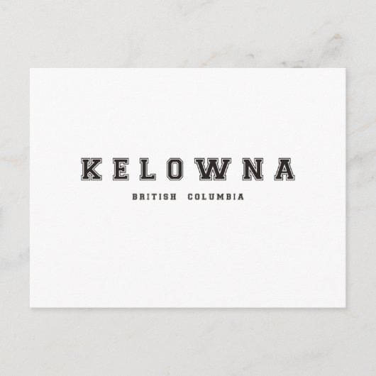 Kelowna British Columbia Briefkaart (Voorkant)