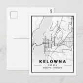 Kelowna British Columbia Canada Travel City Map Briefkaart (Voorkant / Achterkant)