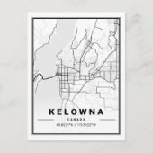 Kelowna British Columbia Canada Travel City Map Briefkaart (Voorkant)