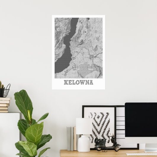 Kelowna - Canada Pencil City Map Poster (Thuiskantoor)