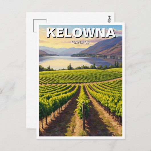 Kelowna Canada Reizen Briefkaart (Voorkant / Achterkant)
