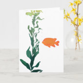 Kelp en vis briefkaart (Gele Bloem)
