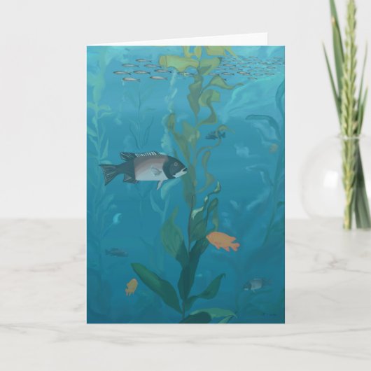 Kelp forest-notitiekaart kaart (Voorkant)