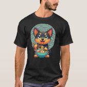 Kelpie Dog Eating Ramen, Australian Kelpie T-shirt (Voorkant)