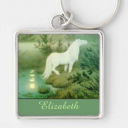 Kelpie Water Paard Gepersonaliseerde Naam Sleutelhanger (Voorkant)