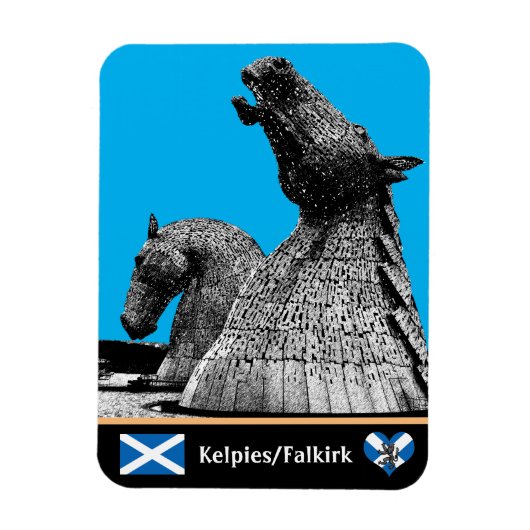 Kelpies & Statues in Falkirk/Scotland Art UK Magneet (Verticaal)