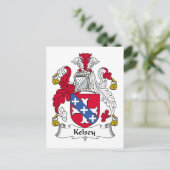 Kelsey Family Crest Briefkaart (Staand voorkant)
