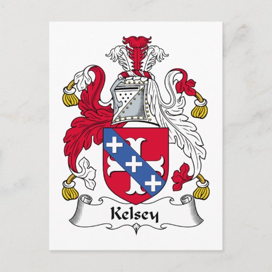 Kelsey Family Crest Briefkaart (Voorkant)